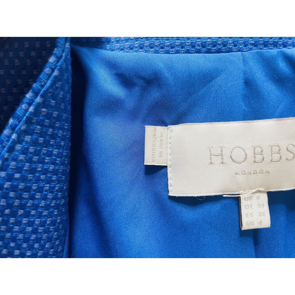 Hobbs London Mary Cropped Textured Boxy Blazer. Royal Blue. Size‎ 4. 3/4 Sleeve. - Picture 6 of 14